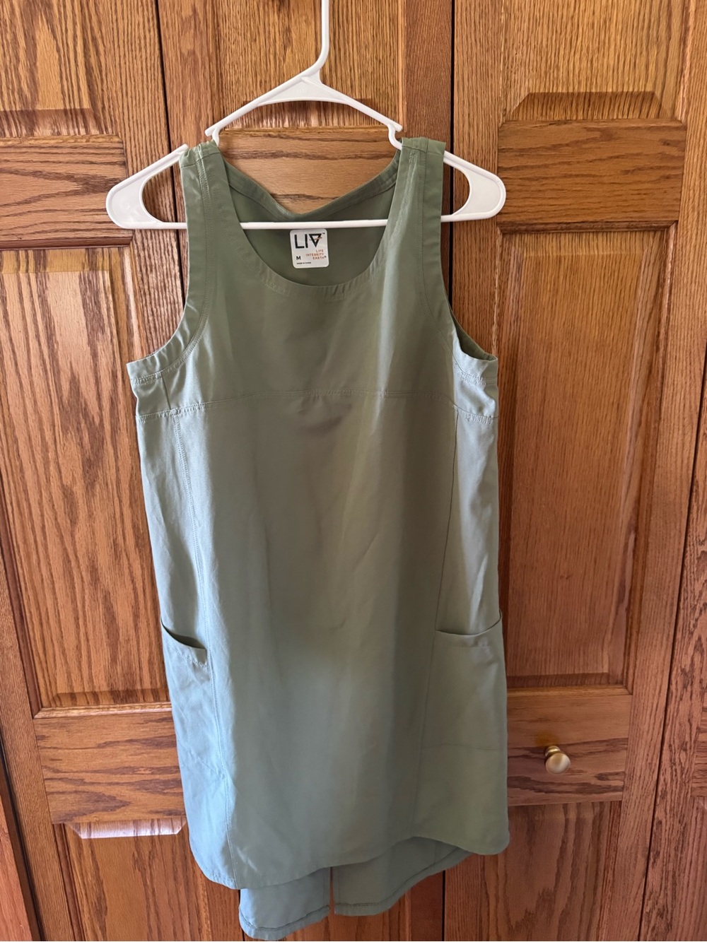 LIV Olive Green Sleeveless Shift Dress